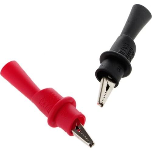 1 Pair Alligator Crocodile Test Clip Clamp For Multimeter Tester Probe New
