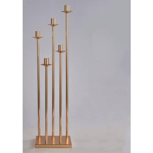 10PCS Metal Candle Holders Candlestick Wedding Table Centerpiece Candelabra Pillar Stand Road Lead For Party Home Decoration