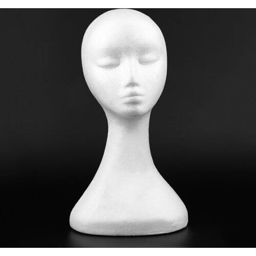 2020 Hot White Female Styrofoam Mannequin Manikin Head Model Foam Sponge Wig Hair Glasses Display Glasses Cap Display Stand