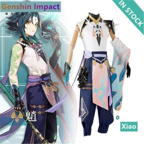2021HOT Animation Game Genshin Impact COSPLAY Xiao, With Perfect Details And Complete Accessories, Can Be Customized