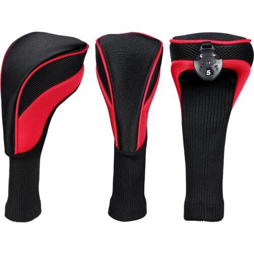 3Pcs/Set Golf Wood Cover Driver 1/ 3/ 5 Fairway Woods Headcovers Long Neck Head Covers For Golf Clubs Number Tag Interchangeable