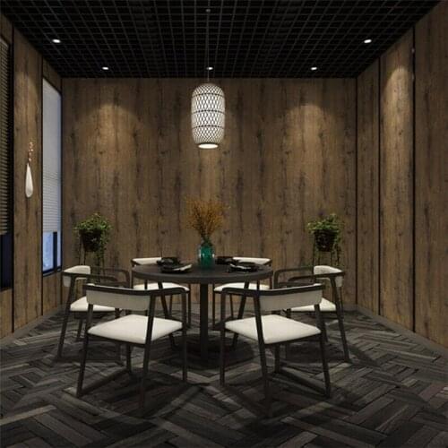 Wellyu papel de parede Retro 3d Обои wood grain wallpaper wood Chinese restaurant wood color hotel clothing store cafe wallpaper
