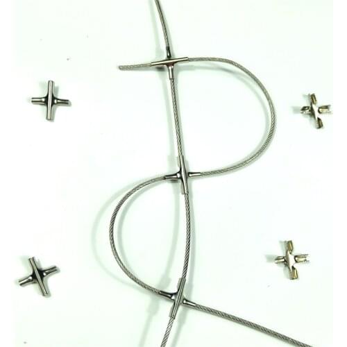 50pcs cross clip 304 stainless steel invisible anti-theft network cross buckle protective mesh window For 2/3/4mm wire cable