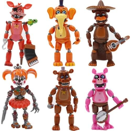 6pcs/set FNAF Toys Anime Five Night Action Figure Toys Foxy Bonnie Fazbear Dolls For Children Christmas Gift