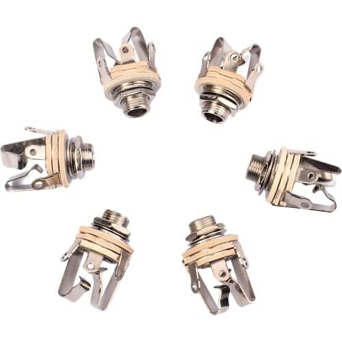 6x Audio Stereo Plug Electric Guitar AMP Socket 1/4'' Output Jack Replacement