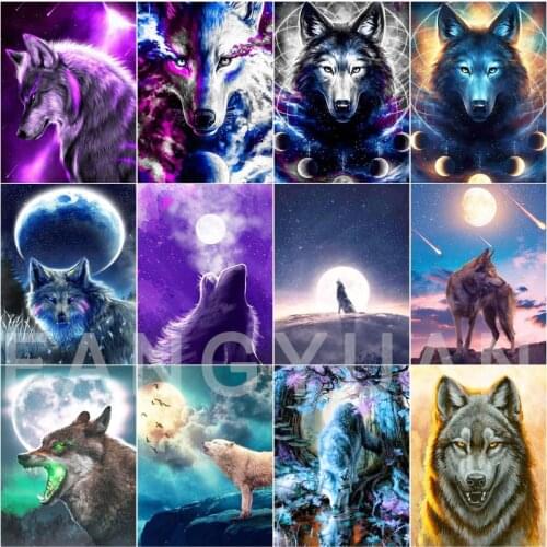 5D Diamond Painting Animal Wolf Pictures Full Square Round Rhinestones Embroidery Landscape Mosaic Cross Stitch Craft Kit