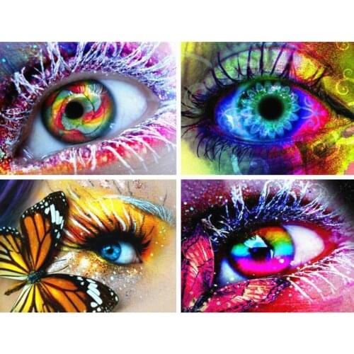 AZQSD Diamond Painting Butterfly Eye Cross Stitch Diamond Embroidery Animal Picture Of Rhinestones Home Decor Needlework