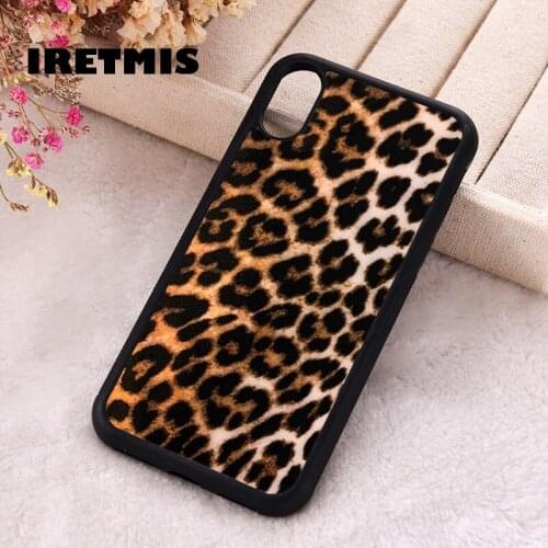 Iretmis 5 5S SE 2020 phone cover cases for iphone 6 6S 7 8 Plus X Xs Max XR 11 12 MINI Pro Rubber Silicone Brown Leopard