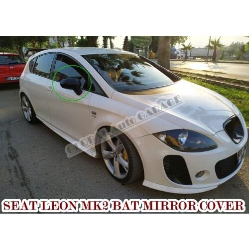 For SEAT LEON MK2 Bat Mirror Cover 2006 2007 2008 2009 2010 2011 2012 Glossy Piano Black 2 PCS Wing Car Auto Universal Ornament