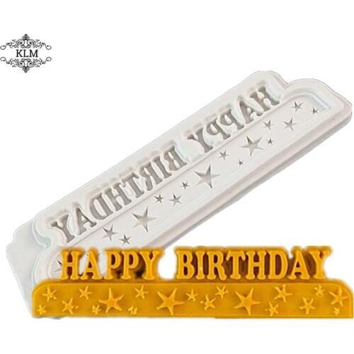 KLM Happy Birthday Digital Silicone Mold Cake Baking Mold, Chocolate Tool Cake Decorating Epoxy Craft Kitchen Baking Accessories