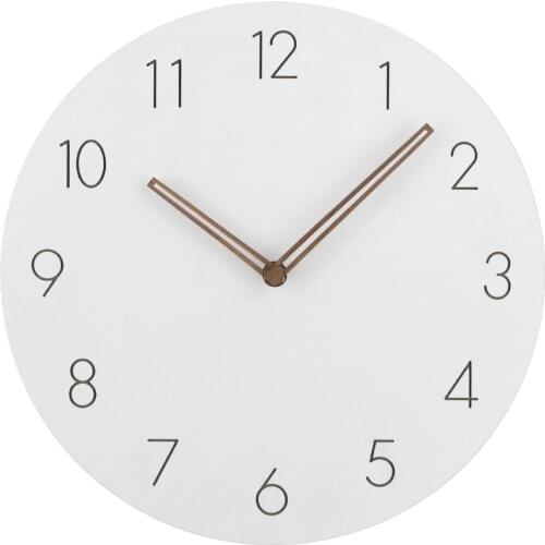 Wooden Wall Clock Nordic Style Fashionable Simple Silent Clocks for Home Decor Pure White Type Quartz Modern Design Wall Clock