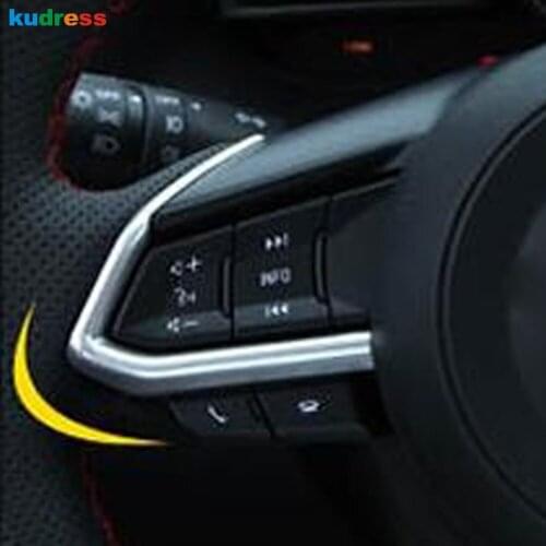 For Mazda 3 M3 Axela 2017 2018 ABS Matte Steering Wheel Decoration Cover Trim Interior Mouldings Styling Accessories Sticker