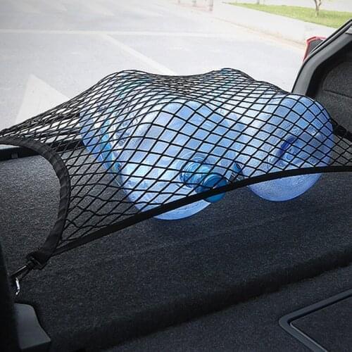 The car trunk storage elastic net has 4 hooks for Alfa Romeo 147 156 159 166 Mito Porsche Cayenne Macan 911 Fiat 500 Punto