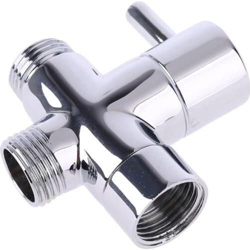 Chrome Brass G1/2\" T-adapter 3 Ways Valve Shower Diverter Water Separator Toilet