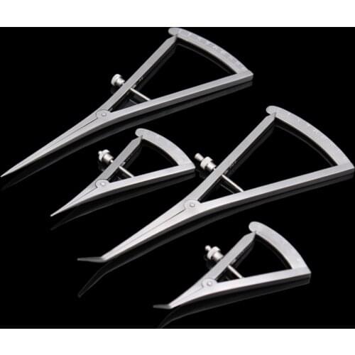 Curved Straight Tip Dental Gauge Caliper Screw Lock Stainless steel Dental Caliper for Measure Dental Lab Tools Dentist Material