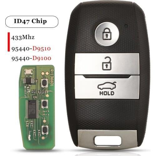 Jingyuqin 3 Buttons Smart Remote Car Key Fob 433 MHz 95440-D9100/D9510 ID47 Chip For KIA Sportage 2016