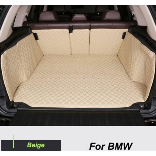 Custom Leather Car Trunk Mats for BMW X1 X2 X3 E83 G01 X4 X5 E70 F15 X6 G06 X7 Rear Trunk Floor Mat Tray Carpet Cargo Liner