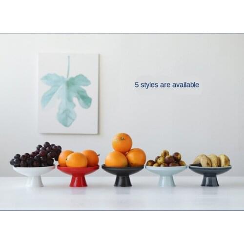 Creative High-Foot Ceramic Tea Cake Tray New Chinese Style Large Fruit Plate Home Snack Sunflower Dessert Tray Ceramics Plate