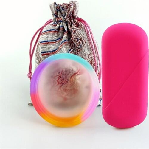 Menstrual Disc with silicone case Flat-fit Design Extra-Thin Sterilizing Silicone Menstrual cup period copa for women