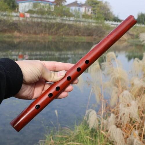 Mini dong xiao flute 6-hole ebony old mahogany short quena flute C key for playing the last of Mohicans 1pc