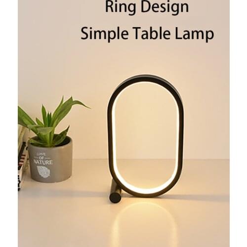 Multifunctional Table Lamp USB Dimmable Simple Ring Eye Protection Lamp LED Colorful Bedside Night Lights Bedroom for Decoration