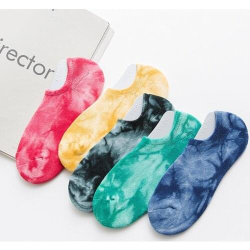 Fashion Women Men Tie-dye Cotton Socks Colorful Street Harajuku Casual Ankle Socks Cool Stylish Breathable Unisex Sports Socks