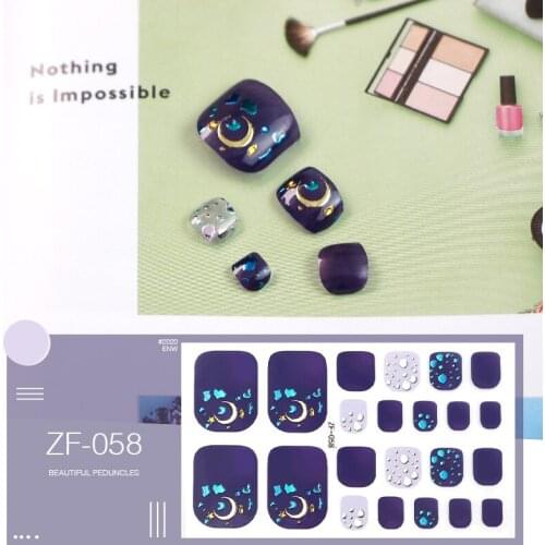 1sheet Japanese Style Summer Glitter Rhinestones/Sequin Decor 3D Toenail Art Stickers Waterproof Adhesive Toe Nail Tips Manicure