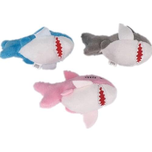 New 2Sizes , Plush Shark DOLL , Key Chain Gift Cute Stuffed Animal , 7CM AND 17CM
