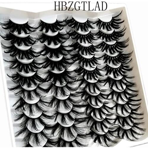 NEW 20Pairs 25 mm 3d Mink Lashes Bulk Faux with Custom Box Wispy Natural Mink Lashes Pack Short Wholesales Natural False Eyelash
