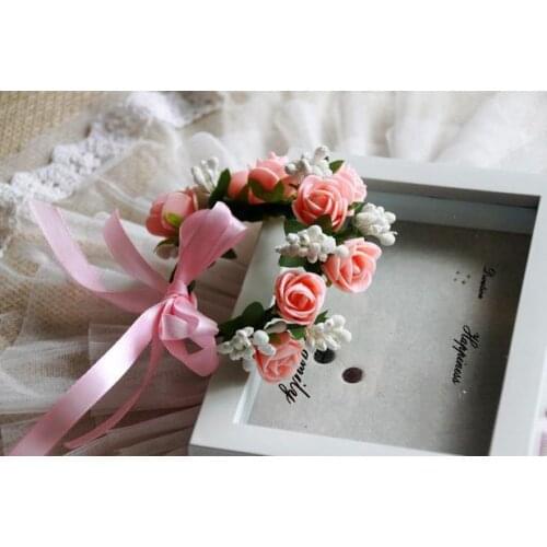 Single-deck artificial flower garland silk flower on wrist for party decoration and wedding christmas