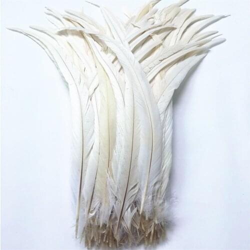 Wholesale 100Pcs/Lot 30-35CM White Rooster Feather Natural Rooster Tail Feathers for Crafts Carnaval Assesoires Pheasant Feather