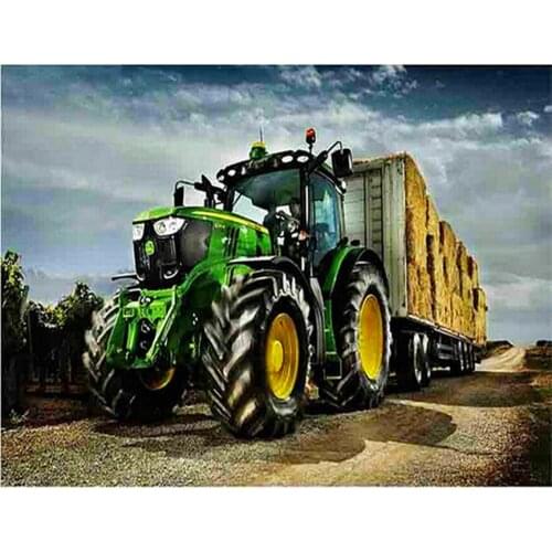 Full Round 5D Diy Diamond Painting tractor Diamond Embroidery farm truck Diamond Mosaic Rhinestones Decoration Home