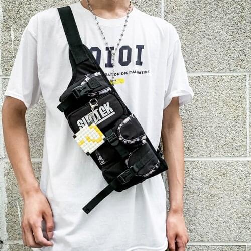 Hip Hop Men Waist Bags Fashion Chest Bag Nylon Sports Messenger Pouch Reflective Shoulder Bag Unisex Belt Pack Fanny Pack
