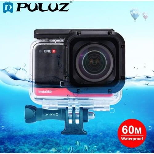 PULUZ 60m Underwater Diving Case Waterproof Camera Housing Protective Shell Case for Insta360 ONE R 4K Wide-angle Edition