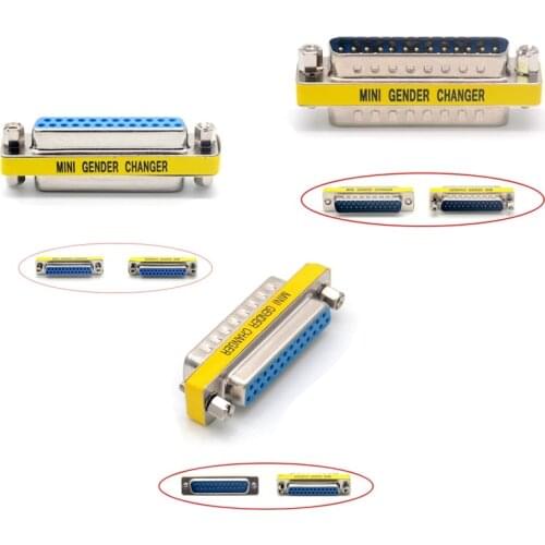 D-Sub 25pin Connectors Mini Gender Changer Adapter DB25 Male/Female to Male/Female connector adapter Printer Parallel LPT Port