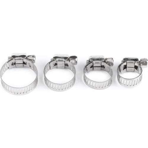 10pcs Adjustable Stainless Steel Screw Band Hose Clamps Fuel Pipe Worm Gear Clip Hot Sale