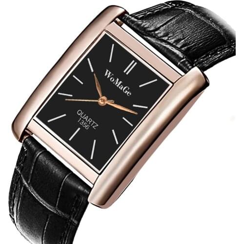 Rose Gold Rectangle Ladies Watches Luxury Brand Wristwatches for Women Girl Fashion Quartz Watch Unisex Clock Relogio Feminino
