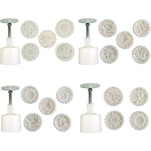 H7EA Cookie Cutter Moon Cake Mould with Stamps Mid Autumn Festival DIY Decoration