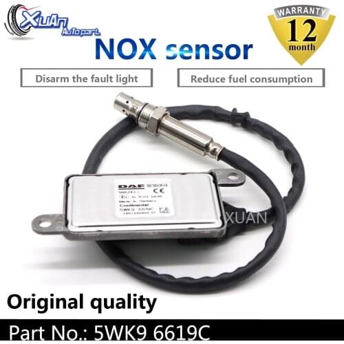 XUAN Nitrogen NOX Sensor Lambda Oxide O2 Sensor Nitrogen Oxygen Sensor 5WK9 6619C For DAF Truck 1836059 5WK96619C