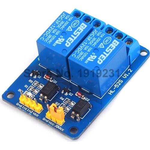 10PCS 12V 2 Channel Relay Module Optocoupler Isolation Low Level Trigger 2-way Relay Module Board