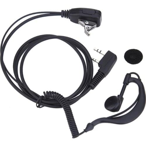 2 PIN Earpiece Headset PTT with Microphone Walkie Talkie Ear Hook Interphone Earphone Earpiece for BAOFENG UV5R/KENWOO