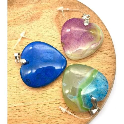 2pcs/pack Fashion Natural Stone Pendants Semi-precious Stone Agate DIY for Making Necklace Bracelet 6colors for Choice 37mm Size