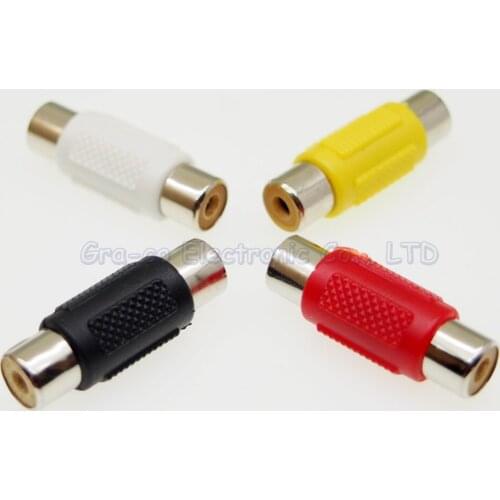 20pcs RCA Connector Female to Female Audio Adapter Connector RCA to RCA Straight Audio converter