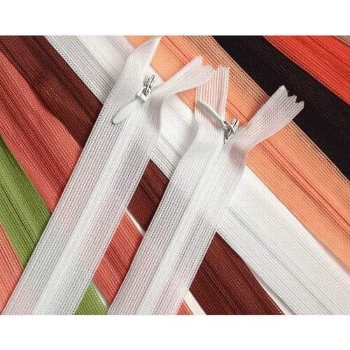 20pcs Invisible Zippers Net Length 60cm 24" Cushion Zipper Nylon Close End For Sewing Dress/Clothes Accessories Enviromental