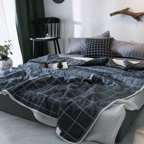 2021summer Sofa Bed Throw Blanket Pure Cotton Gauze Summer Quilt Multicolor Double pillow case Blankets 150/230*200cmpillow case