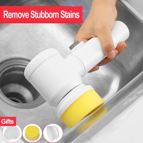 5in1 Magic Handheld Electric Cleaning Brush Bathroom Toile Tub Rags Kitchen Washing Home Multifunctional Cleaning Tools
