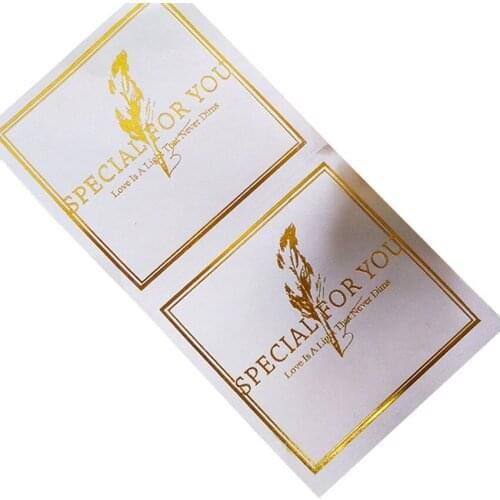 60pcs/pack Hot Stamping Design Square White SPECIAL FOR YOU DIY Deco Gift Sealing Sticker