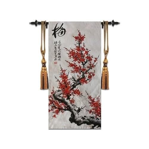 Belgian tapestry 48*98cm Plum, orchid, bamboo, chrysanthemum living room/study/ bedroom/ restaurant Chinese jacquard tapestry