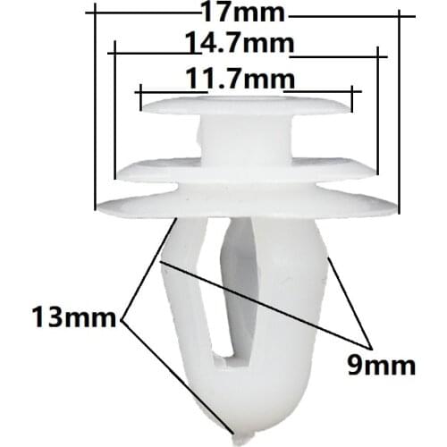 White Door Trim Panel Clip Fasteners 67771-02030 For Toyota Plastic Retainers Rivets
