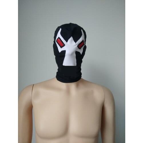 Black &white Lycra Mask hood red mesh open eyes Adult unisex Zentai Costumes Party Accessories Halloween Masks Cosplay